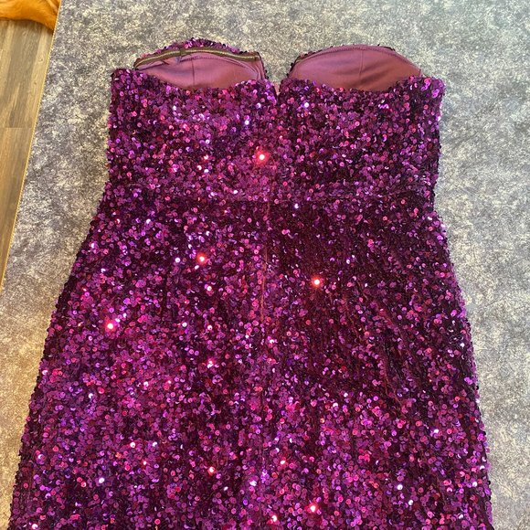 Le Chateau Sequin Velvet Bustier Mini Cocktail Dress - Picture 3 of 8